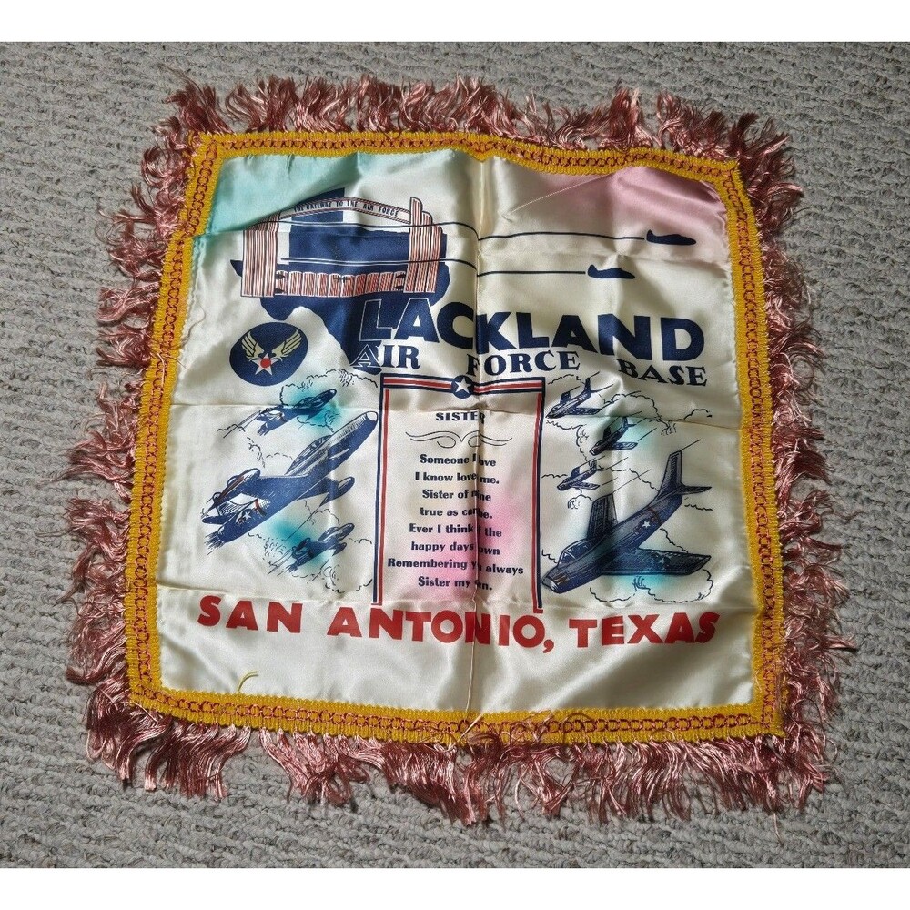 New Vintage US Air Force Lackland San Antonio TX AFB Sister Poem Pillow Case